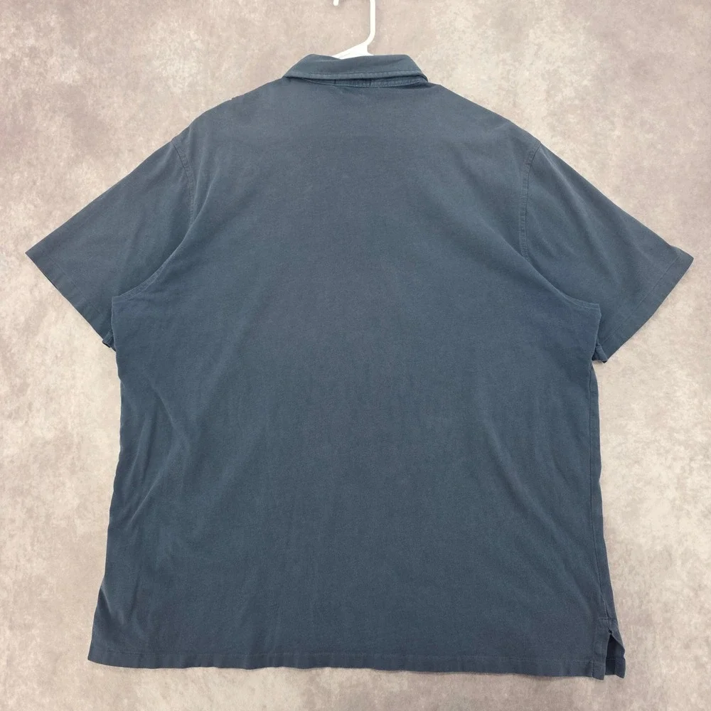 Polo Ralph Lauren Mens XL Classic Fit Pocket Polo Shirt Navy Blue Sun Faded